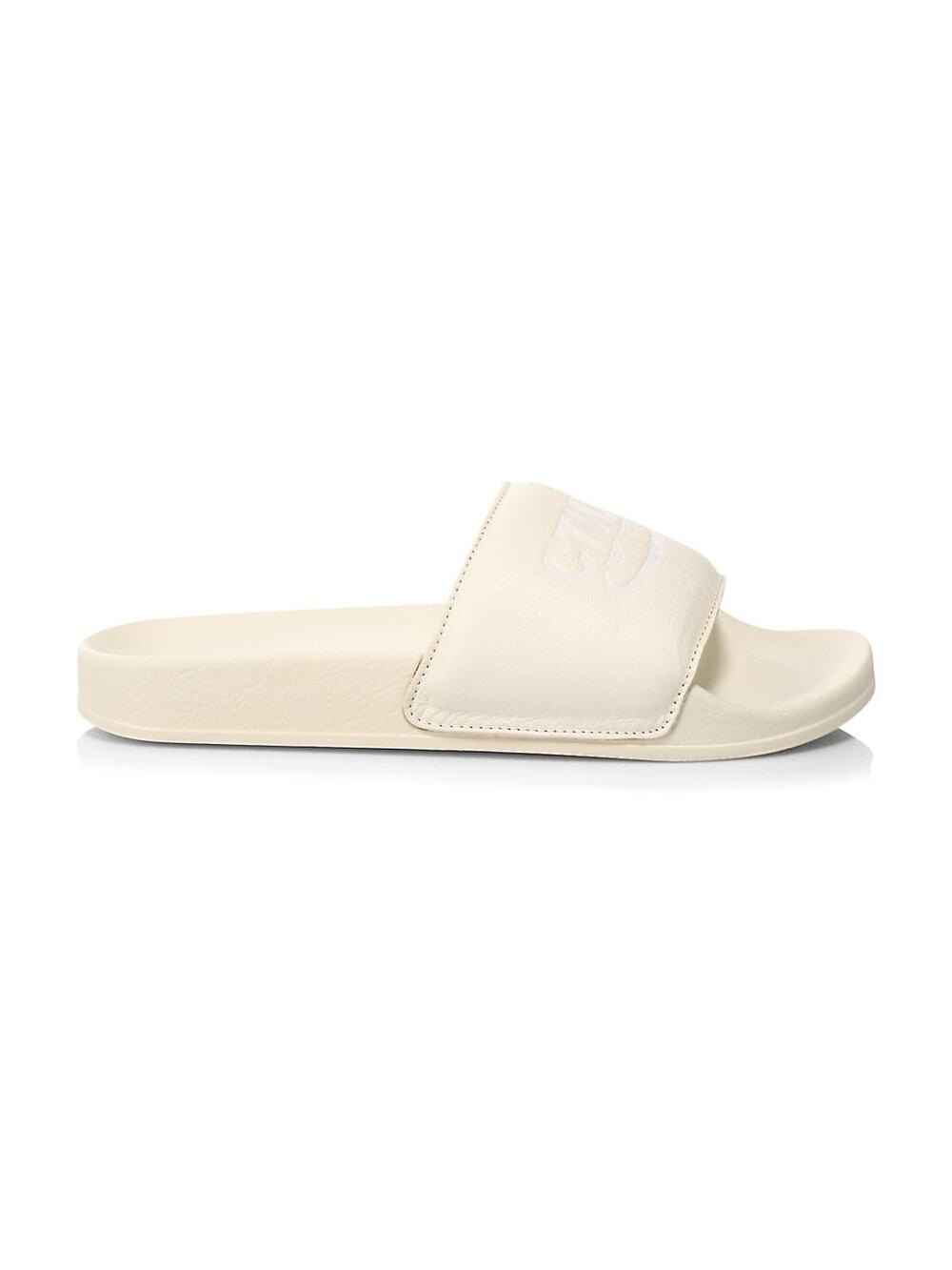 Heron Preston Leather Cream Pool Slides Size 45 EU / US Mens 12